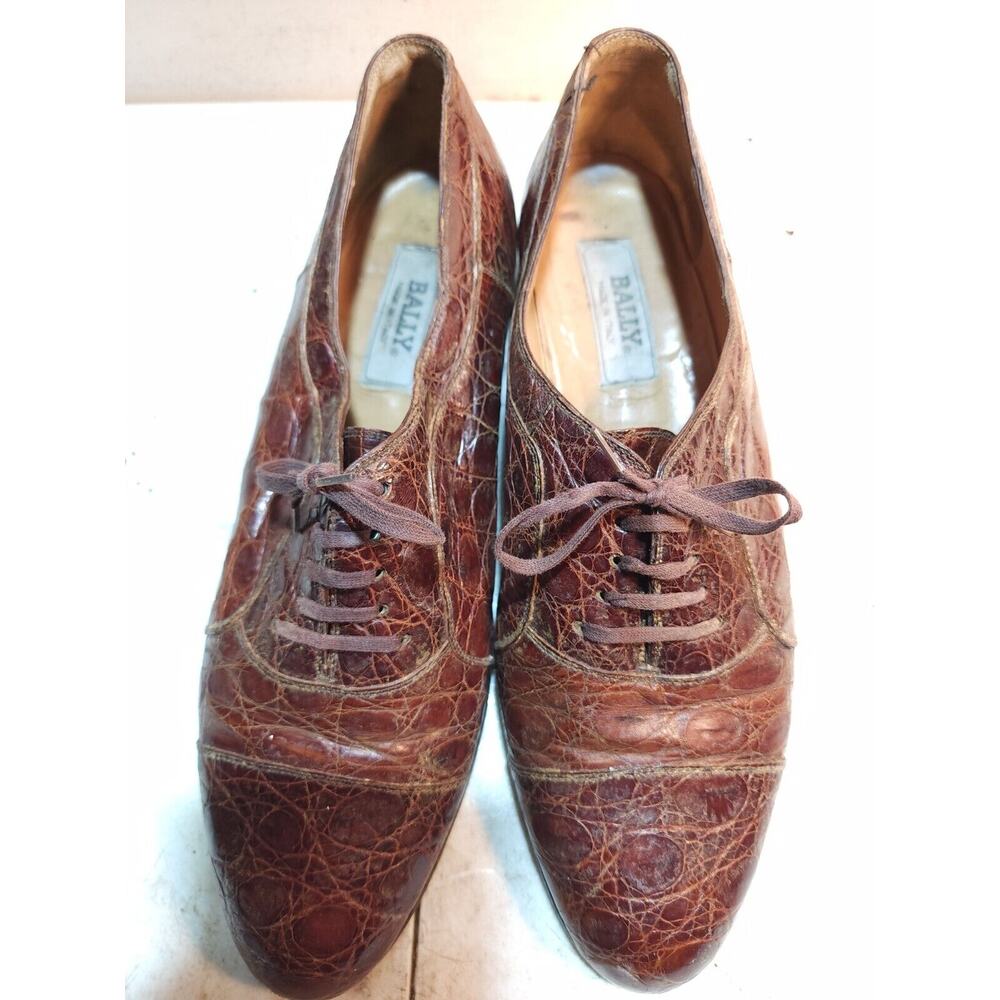 Bally Mens Shoes Loafers Dark Brown Leather Dress Slip On (Men's Size 10M)